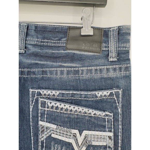 GS-115 Doheny Slim Fit Jeans Thick Stitch Distressed Men's Jeans Size 32x31 - Picture 7 of 12